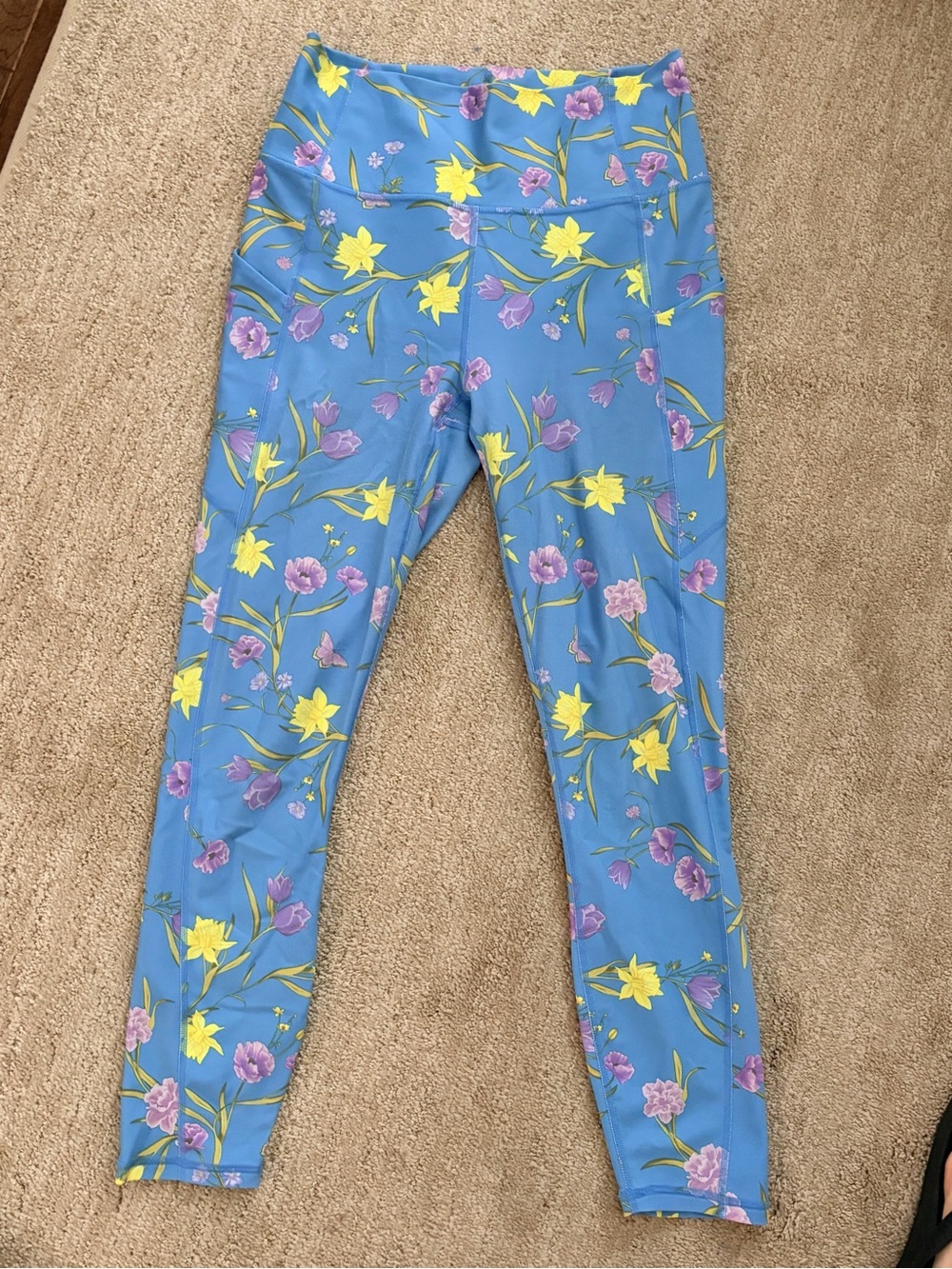 Floral Blue Active Leggings